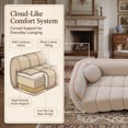 thumbnail image 5 of LUCKHAO 98.4" Modern Compressed Cloud Sofa, 3-Seat Corduroy Couch, No Assembly Sofa-in-a-Box, Camel, 5 of 8