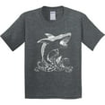 thumbnail image 3 of Inktastic Great White Shark Jumping in White Youth T-Shirt, 3 of 5