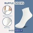 thumbnail image 2 of 6 Pairs of Ruffle Socks Women, Ruffle Turn-Cuff Casual Cute Girl Ruffle Socks Breathable Cool Ruffle Ankle Socks, 2 of 8
