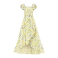 thumbnail image 3 of HAYIMI Child Elegant Girls Summer Floral Dress With Flowing And Ruffle Trim For Party Square Collar Everyday Relaxed Fit Dresses, 3 of 3
