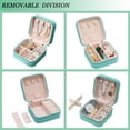 thumbnail image 3 of Small Faux Leather Travel Jewelry Box Organizer Display Storage Case for Rings Earrings Necklace, Black, 3 of 7