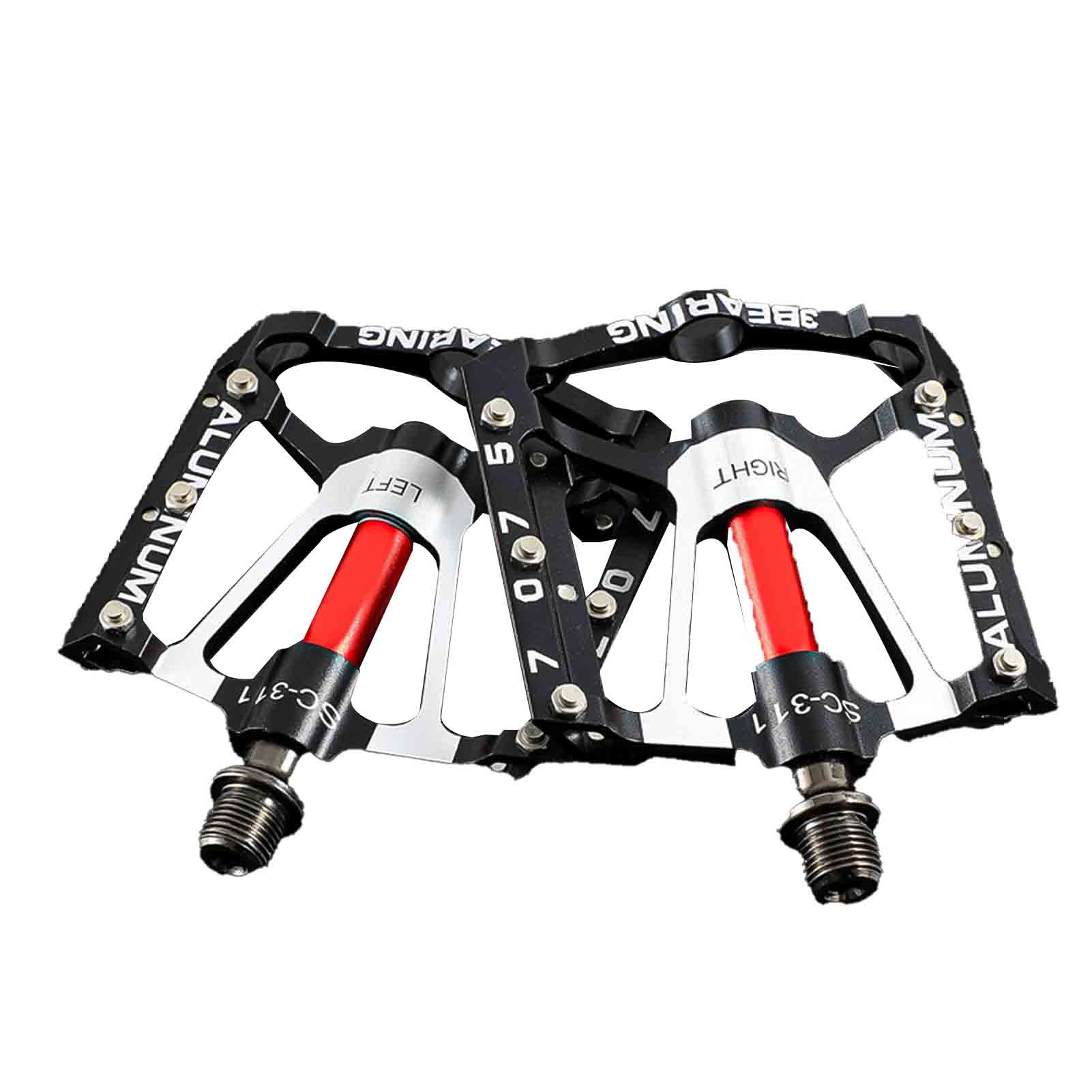 SPRING PARK 1 Pair Bike Pedals Non-Slip Aluminum Platform Pedal, 3 Sealed Bearing Bicycles Pedals for Mountain Road MTB MBX Bike - image 2 of 7