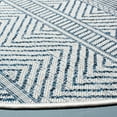 thumbnail image 3 of SAFAVIEH Courtyard Altan Geometric Indoor/Outdoor Area Rug, Ivory/Navy, 4' x 4' Round, 3 of 6