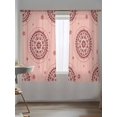 thumbnail image 5 of Sheer Curtains 63 Inch Length, Pink Floral Semi Sheer Curtains Light Filtering Window Treatment, Circular Flowers Ethnic Abstract Aesthetic Privacy Voile Drapes for Living Room Bedroom 52x63 Inch, 5 of 7