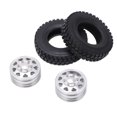 thumbnail image 4 of 2 uds cubo de rueda delantera de Metal con neumáticos de goma para Tamiya 1/14 RC remolque Tractor camión Coche, 4 of 8