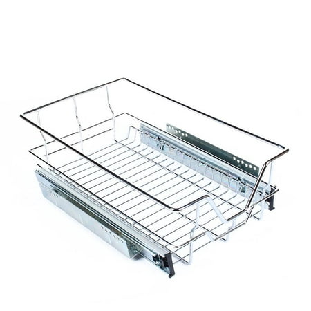 Kitchen Sliding Cabinet Organizer,VBESTLIFE Pull Out Chrome Wire Storage Basket Drawer Kitchen (Best Finish For Cabinet Drawers)
