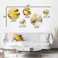 thumbnail image 4 of Designart "Mustard Yellow Retro I" Abstract Liquid Ink Metal Wall Art Set of 5 Piece, 4 of 5