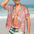 thumbnail image 5 of Picia Corals Gentle Cotton Regular Fit Short Sleeve Casual Hawaiian Shirt for Men-Small, 5 of 9