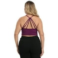 thumbnail image 6 of HDE Women's Plus Size Spaghetti Strap Cami Bralette Bustier Crop Top Burgundy Purple - 4X, 6 of 6
