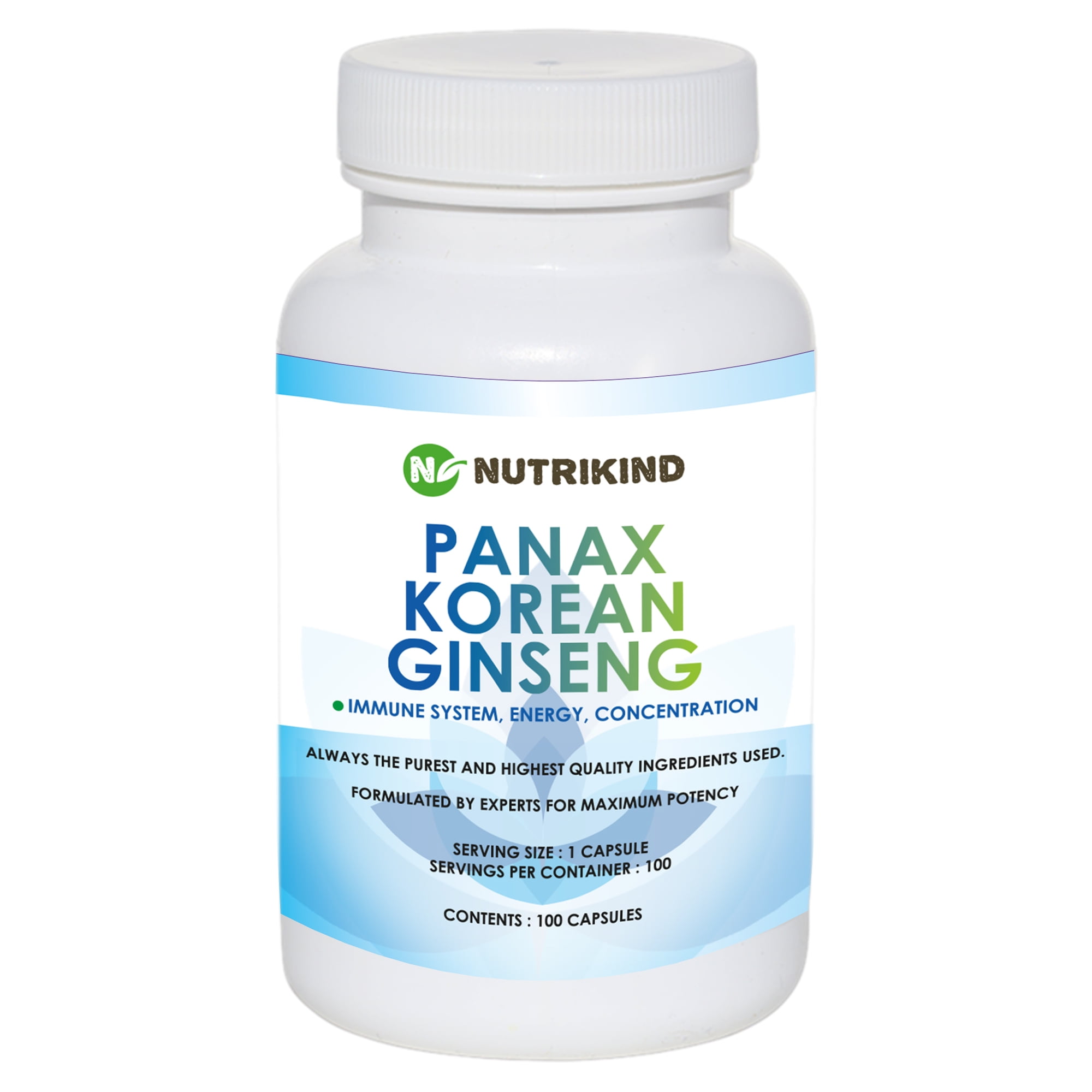 Panax “Korean” Ginseng 100 Capsules