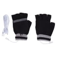 thumbnail image 1 of 1 par USB calienta guantes de punto medio y dedo completo doble cara calefacción invierno USB guantes térmicos para escribir 5V, 1 of 8