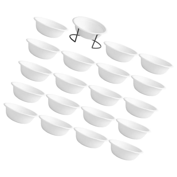 PAMINGONO 20 Bowls Disposable Pet Feeding Bowls for Cats and Dogs with Large Capacity for Travel