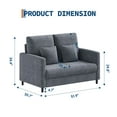 thumbnail image 3 of QinaQin Sofá loveseat moderno de 52 pulgadas para espacios pequeños, tapizado chenille con asiento profundo, 2 cojines decorativos y respaldo suave para sala o recámara, 3 of 8