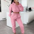 thumbnail image 2 of clear 50% off Usmixi Womens 2 Piece Outfits Womens Hoodies Tracksuit Sets Trendy Drawstring Cropped Hooded Sweatshirt and Jogger Sweatpant Sweatsuit Sets with Pocket Ladies Lounge Sets, 2 of 6