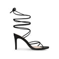 thumbnail image 3 of BLISSFUL STEP Lace Up Slingback Strappy Stiletto Heels Sandals for Women Black 7, 3 of 7