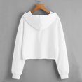 thumbnail image 5 of Bjutir T Shirts For Women Tees Long Sleeve Drawstring Crop Sweatshirt Crop Top Hoodie Pullover Top Blouse White L, 5 of 8