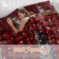 thumbnail image 4 of Christmas Cartoon Bedding Duvet Cover Set Full Size 4 Pieces Snowman with Snowflakes Red Plaid Bedding Set with Zipper Closure, 1 Comforter Cover 86x86 Inches 1 Flat Sheet & 2 Pillow Cases, 4 of 7