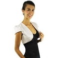 thumbnail image 4 of White Short Sleeve Satin Bolero Shrug Jacket Size X-Large, 4 of 10
