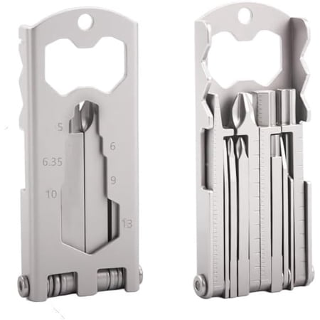 MHAWBL-20-in-1 Multitool Card Stainless Steel Pocket Size with Screwdrivers Bottle Opener Phone Stand Hex Wrench Rulers SIM Card Pin