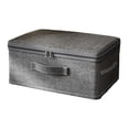 thumbnail image 1 of Caja de almacenamiento de tela plegable, cubo con tapa con cremallera, organizador apilable para guardar ropa, ropa de cama, juguetes y mantas., 1 of 8