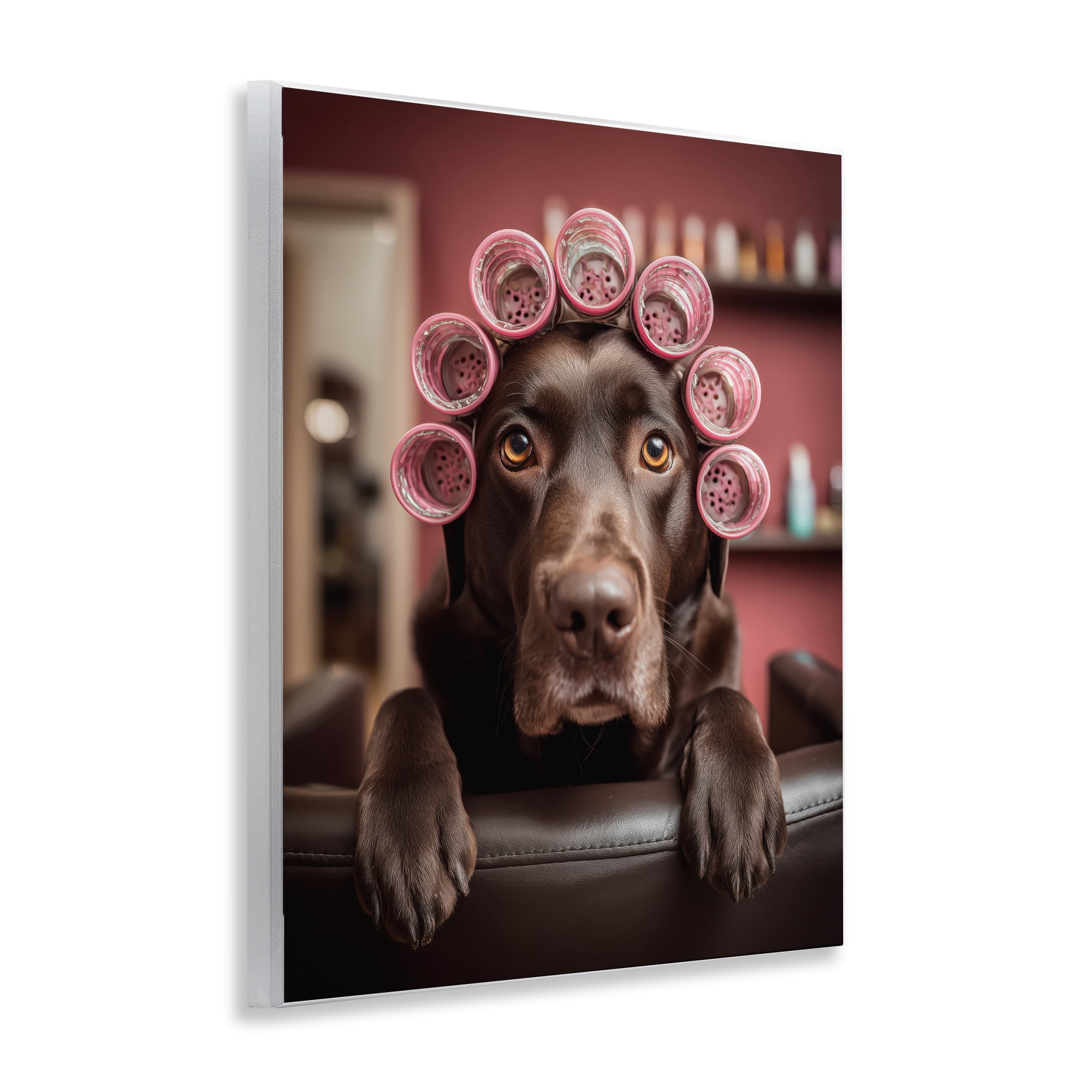 Stupell Industries Dog at Salon with Curlers Wall Plaque Art, design by Scott Stulberg