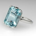 thumbnail image 2 of 925 Sterling Silver Ring Emerald Cut Aquamarine Ring Natural Aquamarine Ring March Birthstone Ring Unique Aquamarine Ring, 2 of 5