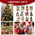 thumbnail image 2 of 24 Pcs Christmas Gnome Wooden Hanging Ornaments Gnome Wood Ornaments For Christmas Tree Gnome Tree Decor 2D Wood Design, 2 of 8
