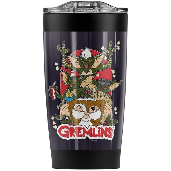 Gremlins Popcorn Stainless Steel Tumbler 20 oz Coffee Travel Mug/Cup, Vacuum Insulated & Double Wall with Leakproof Sliding Lid | Great for Hot Drinks and Cold Beverages