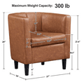 thumbnail image 6 of Renwick Faux Leather Upholstered Club Chair for Livingroom, Brown, 6 of 9