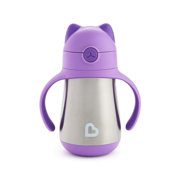 Taza de paja de acero inoxidable Munchkin Cool Cat, 8 onzas, Munchkin Munchkin