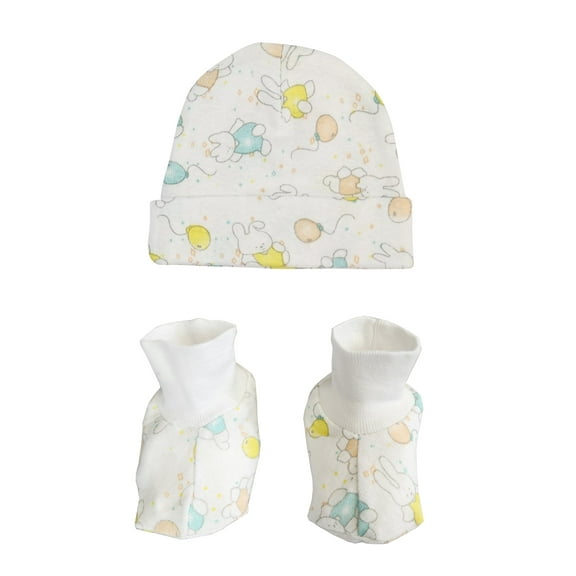 Baby Boy, Baby Girl, Unisex Infant Caps, Booties - 2 pc Set