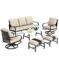 thumbnail image 3 of MAISON ARTS  5/7/9-Seat Patio Conversation Set, Outdoor Sofa Set with Single Sofa Chairs, 3-Seater Sofa, Ottoman and Coffee Table 6-Piece - Set, 3 of 5