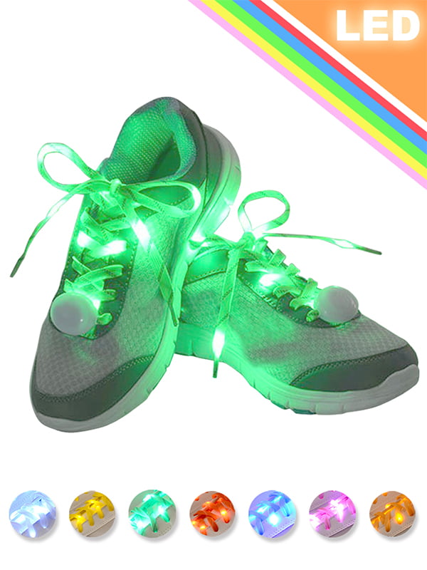 1 Pair Luminous Light Up Glow Strap Shoelace LED Shoes Laces Party Props 