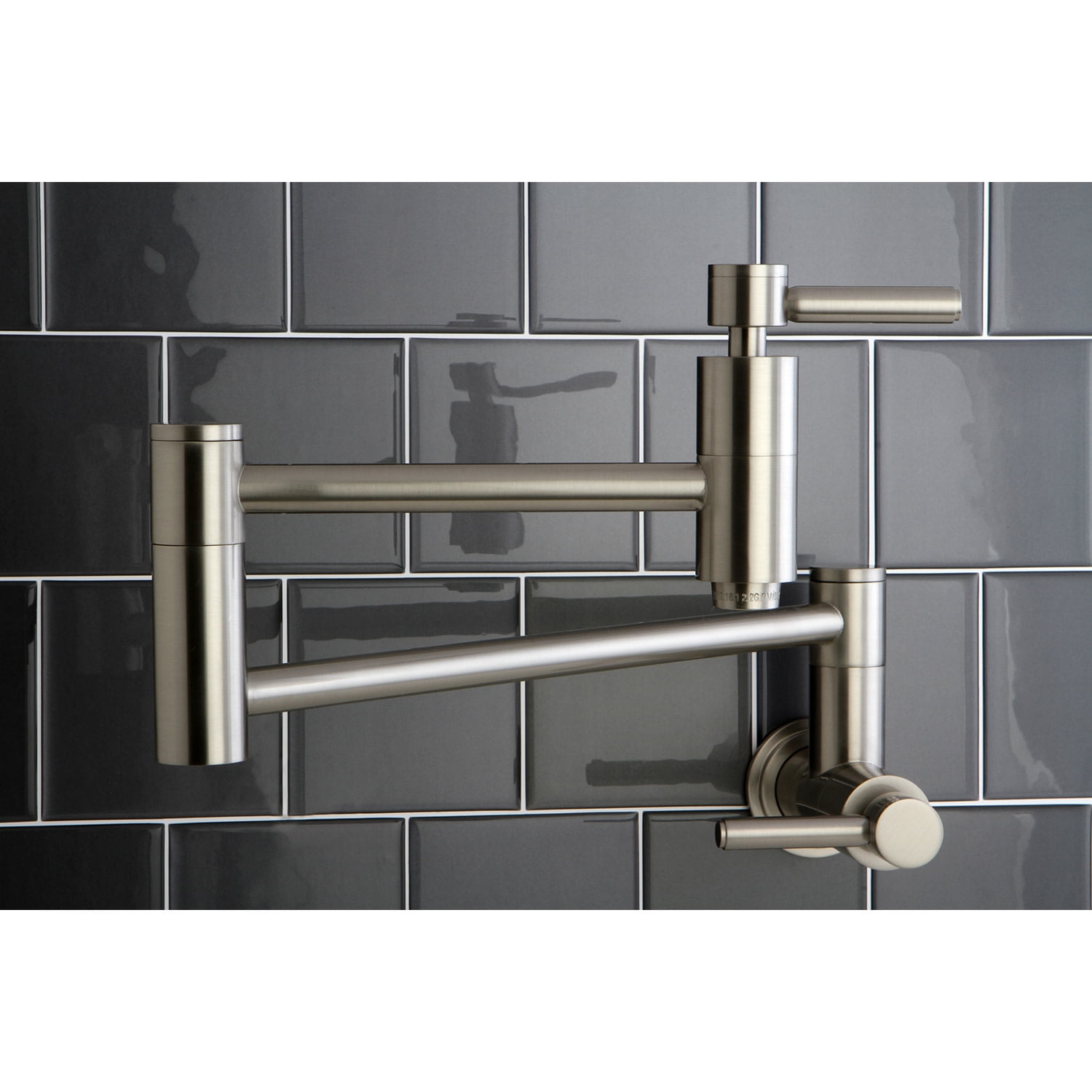 Kingston Brass KS8108DL Concord Wall Mount Pot Filler Kitchen Faucet, Brushed Nickel