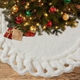thumbnail image 6 of Hvmvliv 24in Round Boho Christmas Tree Skirt Knitted Small Xmas Tree Skirt Christmas Tree Base Cover Carpet for Christmas Tree Decoration White, 6 of 6