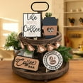 thumbnail image 6 of Coffee-Themed Tiered Tray Decor Set – Wooden Craft Desktop Ornament Collection for Coffee Lovers, 6 of 6