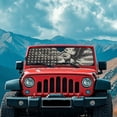thumbnail image 3 of HUIACONG Eagle Flag Windshield Sun Shade Compatible with 2007-2024 Wrangler Rubicon Sahara TJ JK JKU 2 & 4 Door Car 250th Sun Shade Sun Visor Protector Keep Your Vehicle Cool, Silver, 3 of 6