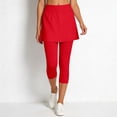 thumbnail image 6 of Likimi Women Athletic Tennis Skirt With Built In Shorts Solid Color Stretch High Waist Comfortable Trousers Red Size 2Xl, 6 of 7
