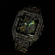 Glamorous Luxury Watches - Stylish Dial with Dazzling Rhinestones Elegant Men's Quartz Watch Perfect for Everyday Wear and Special Occasions