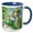 Blue/White, variant on 3drose, Adorable Irish Elf Girl, Four Leaf Clover, Green Trees, Good Luck, 11oz Mug