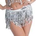 thumbnail image 5 of Women Sequin Tassel Hip Skirt Scarf Sparkly Wrap Rave Belly Dance Skirt Festival Party Costume, 5 of 6