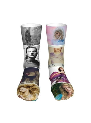 Singer Taylor Swift Music Novelty Crew Socks Breathable Knitted Sports Calf  Sockings For Men Women 15.7in Long 