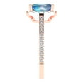 thumbnail image 3 of 1.86 ctw Solitaire with Zirconia Diamond Accents Anniversary Ring for Women | Emerald Cut Blue Moissanite | Hyperallergenic Solid 14K Rose Gold, 3 of 5