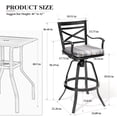 thumbnail image 5 of Crestlive Products Outdoor Patio Swivel Bar Stool Aluminum Bar Chair with Sunbrella Cushion 2-piece set, MILANO CHAR cushion, 5 of 5