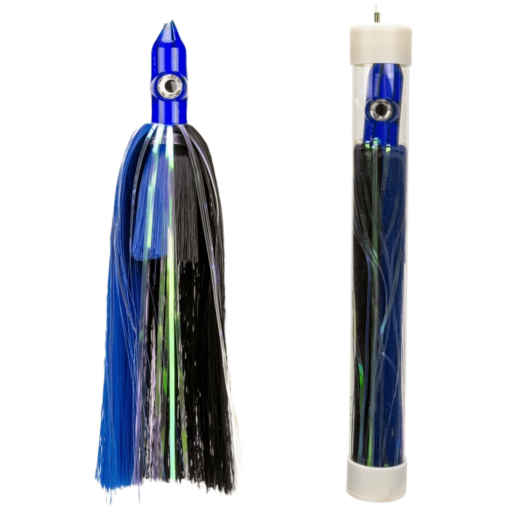 Mosiee 9 inch Hollow for Acrylic for Octopus Soft Lure with Mylar Skirt Fishing Bait Blue