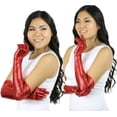 thumbnail image 6 of ToBeInStyle Women's Extra Long Metallic Gloves - Red, 6 of 7
