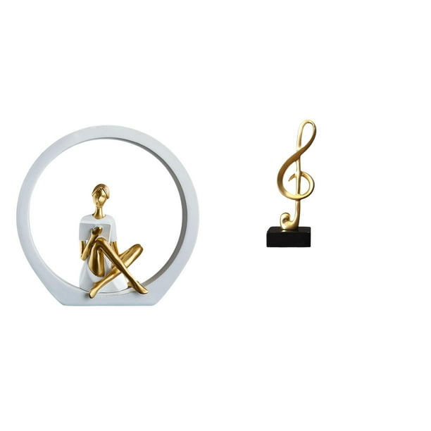 Estatua de niña,Estatuas de mujeres y niñas,figuritas decorativas elegantes,Escultura de arte abstracto,regalo creativo y moderno para el hogar.,Figura de escritorio,Escultura de nota musical