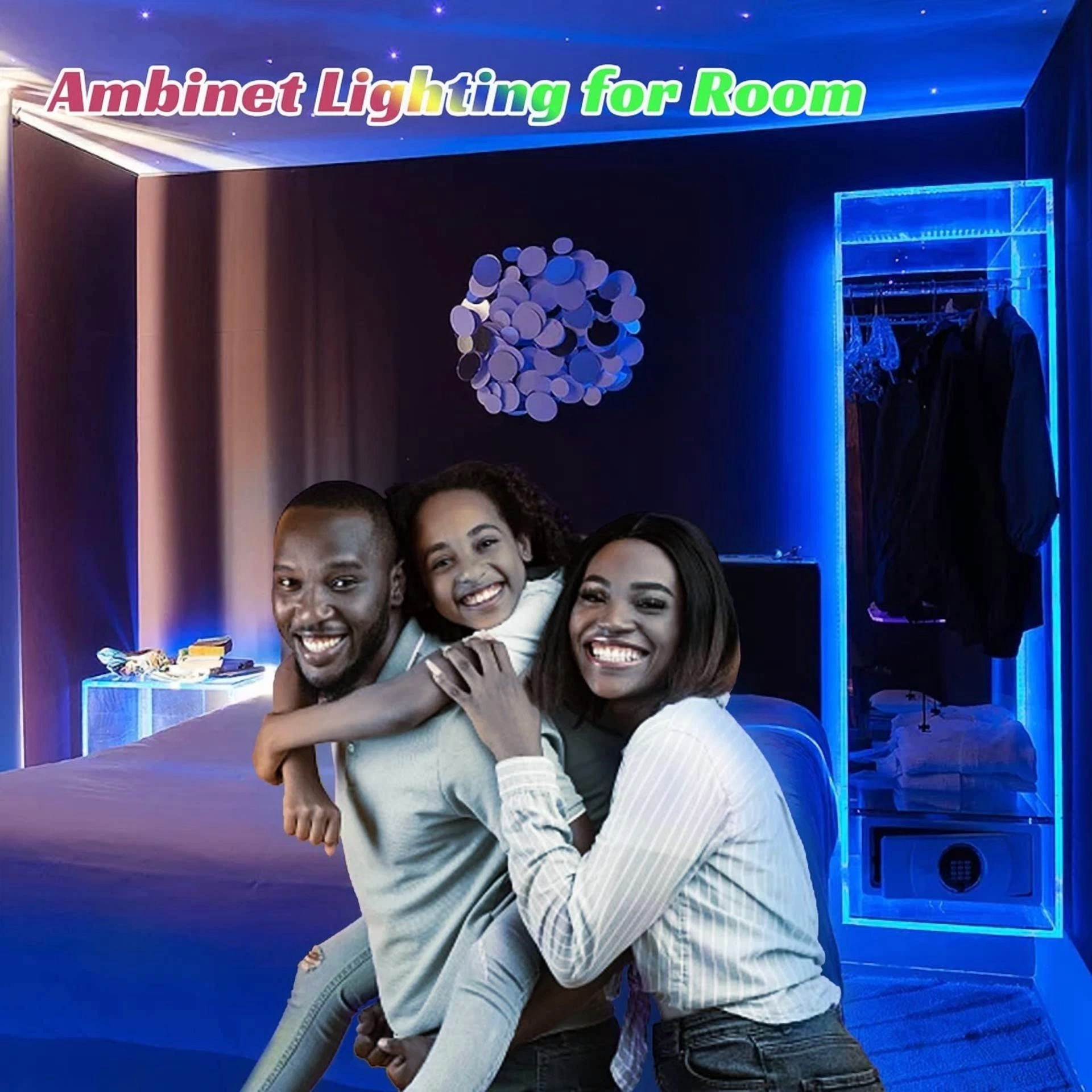 50Ft Multicolor Led Strip Lights Remote Control Rgb For Bedroom Party Home