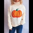 thumbnail image 4 of Suéter de Cuello Alto con Flores Torcidas para Mujer, de Larga, Informal, Cálido, para Otoño e Invierno L, 4 of 10