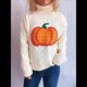 thumbnail image 4 of Suéter de Cuello Alto con Flores Torcidas para Mujer, de Larga, Informal, Cálido, para Otoño e Invierno L, 4 of 10